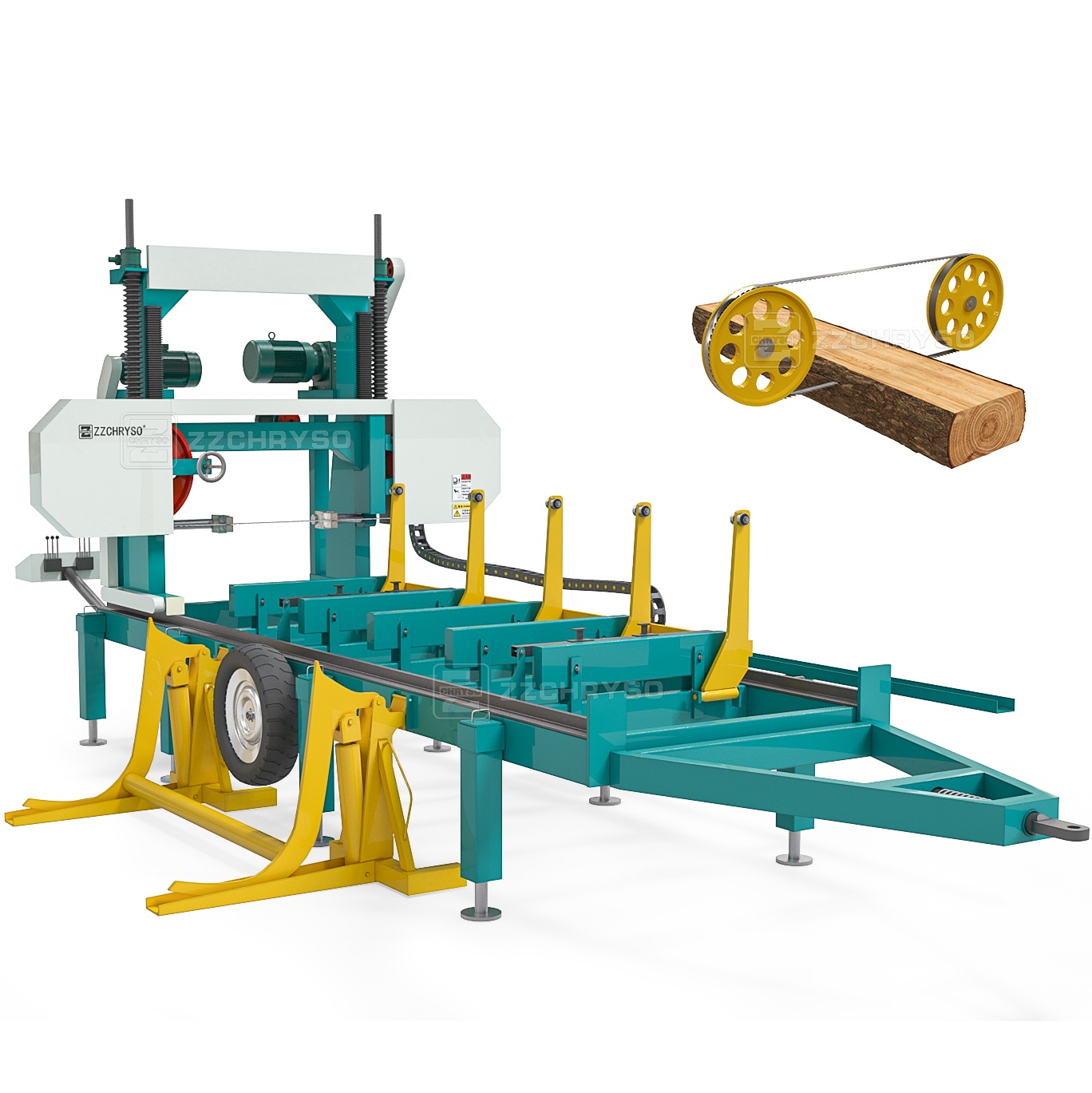 Портативная гидравлическая ленточная пила CNC для древесины