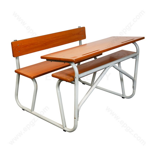 Modern Design Durable School Desk and Chair Set – Double Table Wooden Furniture for Students