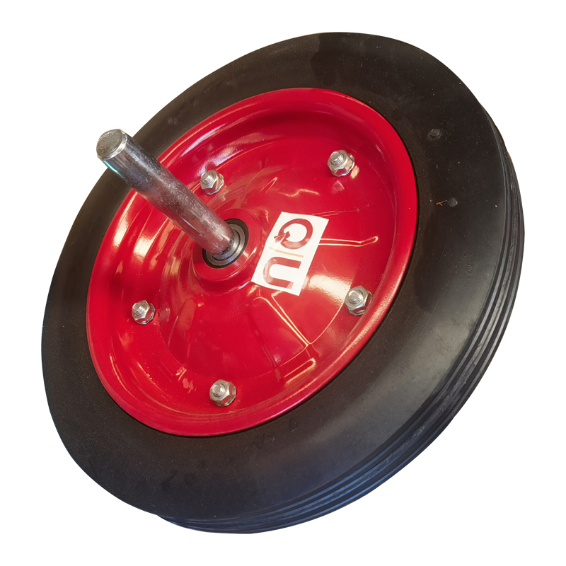 Hautine Solid Rubber Wheel, 5 Bplts in The Rim, with Axle