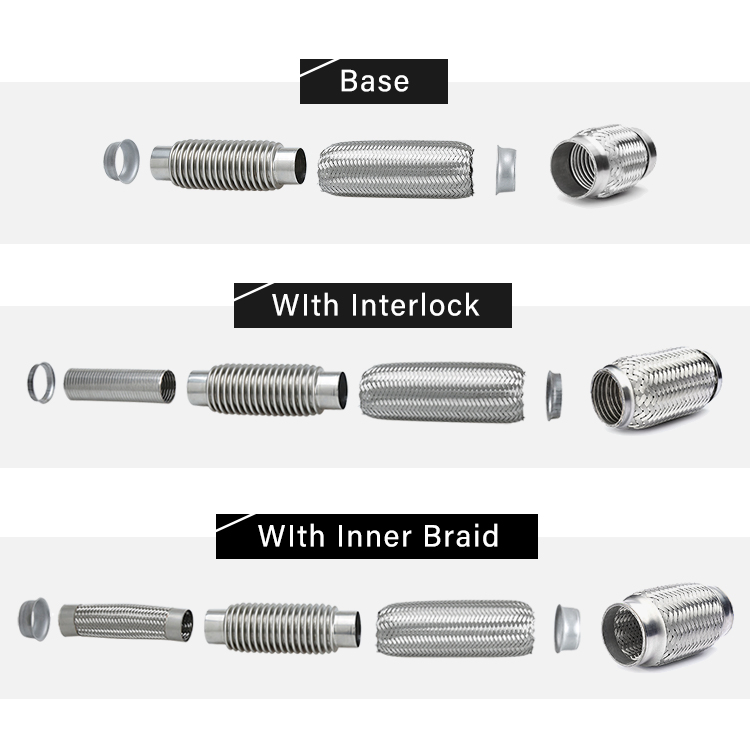 Гофрированная труба глушителя с двойной оплеткой