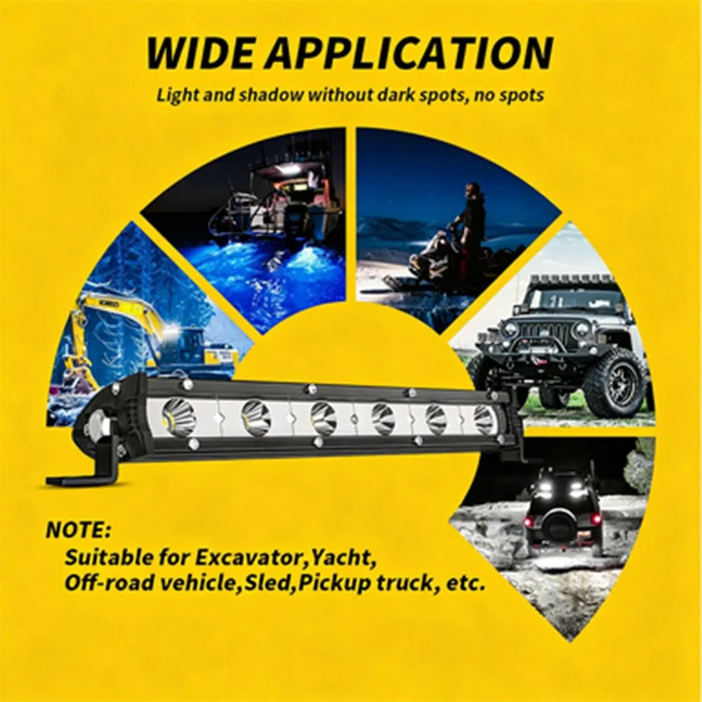 Ultra-Thin LED Light Bar 7-50 Inch Car Work Light Truck Farm Truck Auxiliary Light Offroad 4X4 Auto Lamps Factory