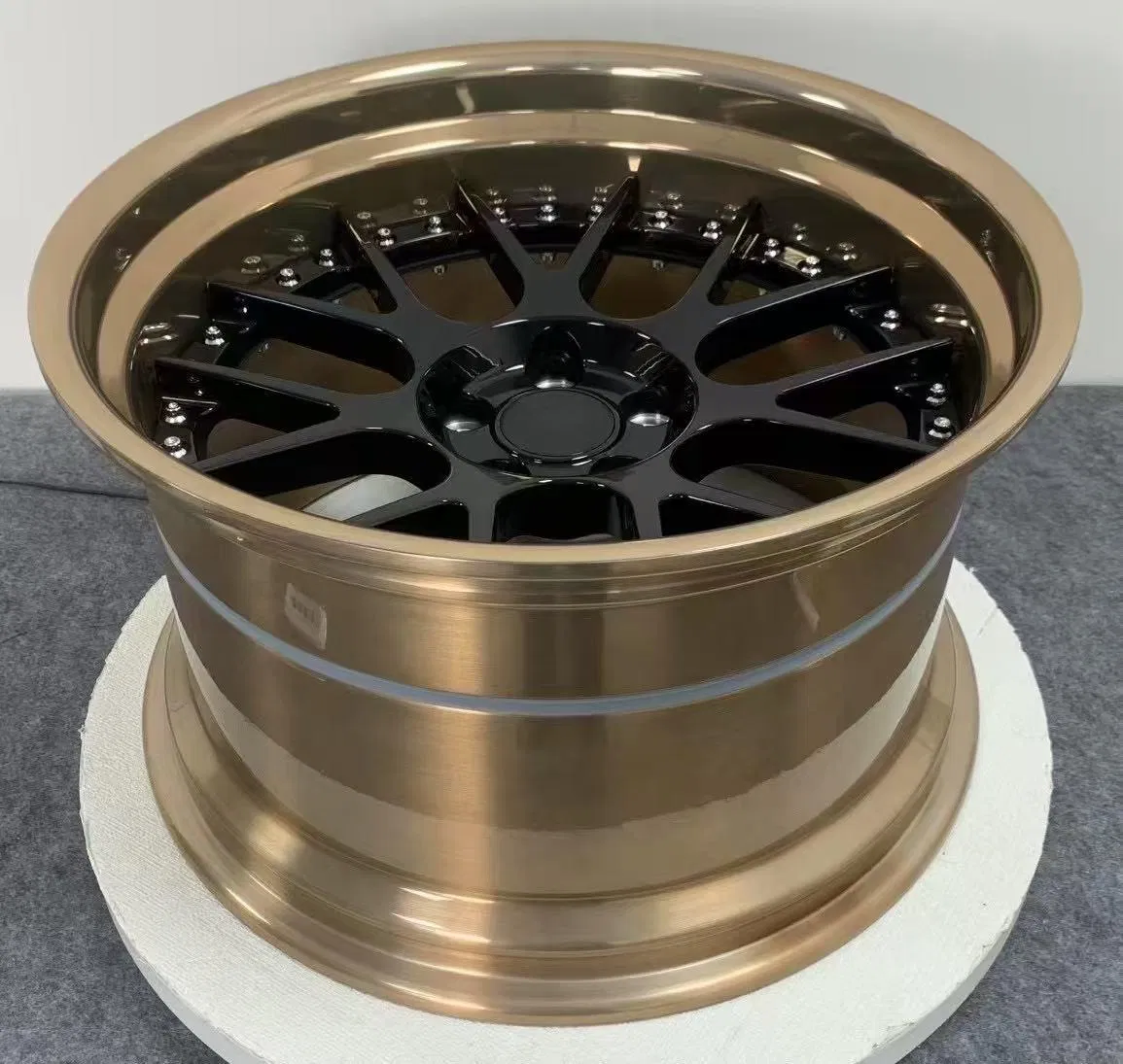 Кованые диски 3 шт, золото/черный, 5*100-5*120