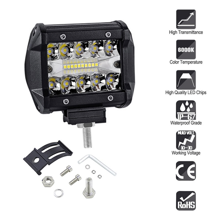 Driving Offroad Light Bar Boat Car Tractor 4X4 SUV ATV 12V 24V 4inch Bar LED 60W LED Work Light Bar