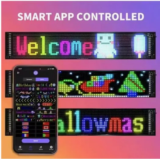 Гибкая Bluetooth LED матрица 16x32