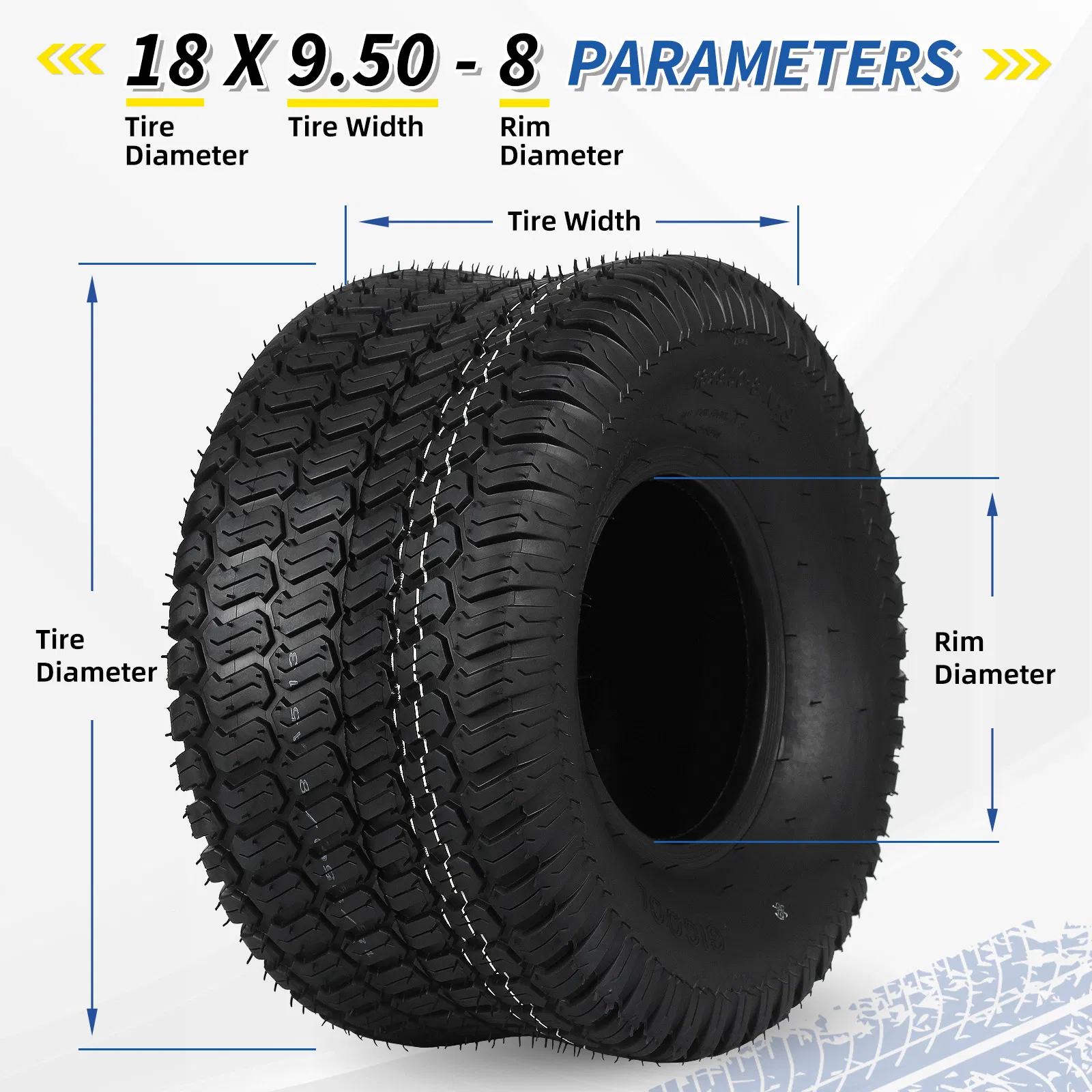 18X9.50-8 Lawn Mower Tire, 18X9.5-8 Lawn Tractor Tire for Riding Lawnmowers