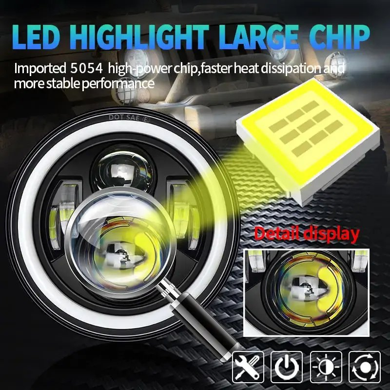 Светодиодная фара BMW 7 дюймов с ореолом и поворотником