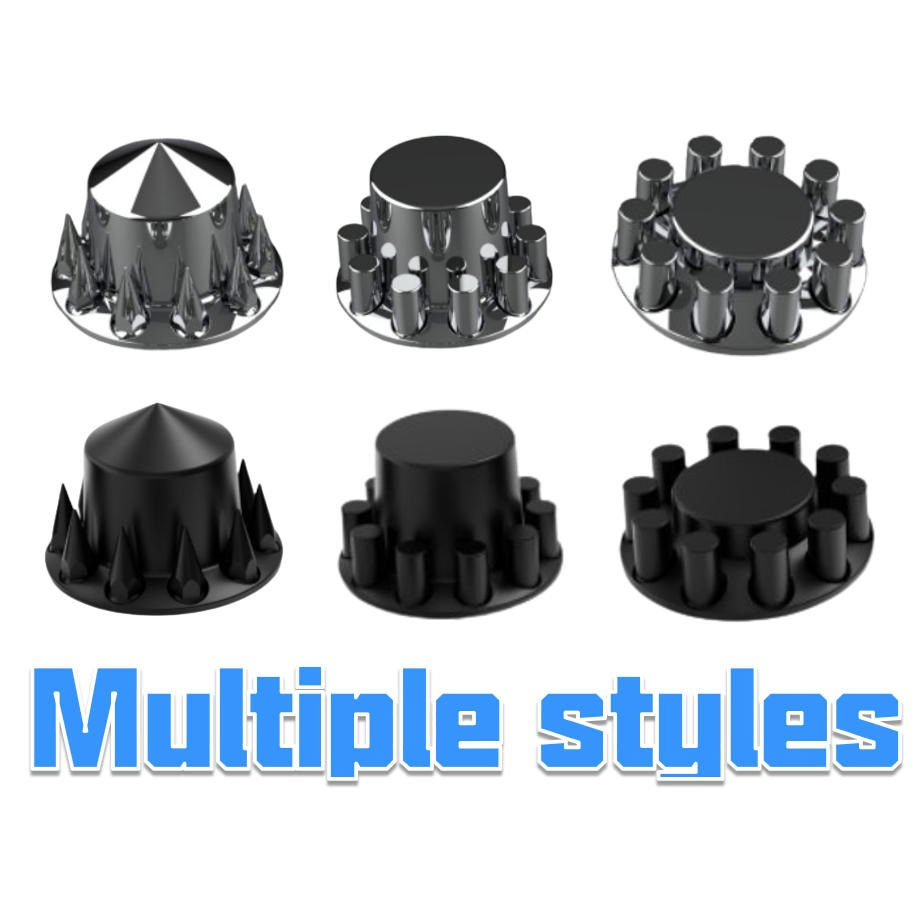 Axle Wheel Covers with 33mm Thread-on Lug Nuts for Truck Trailer Bus