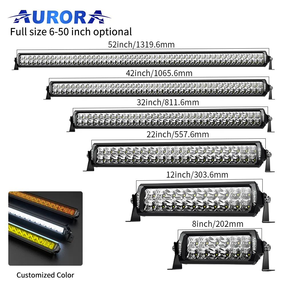 Aurora 20 40 60inch LED Auto 4X4 Dual Beam Offroad LED Light Bar