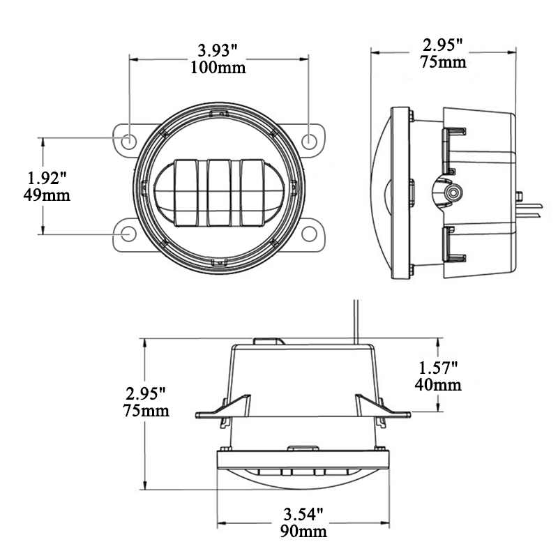 Круглые светодиодные противотуманные фары Jeep Wrangler 3.5 дюйма