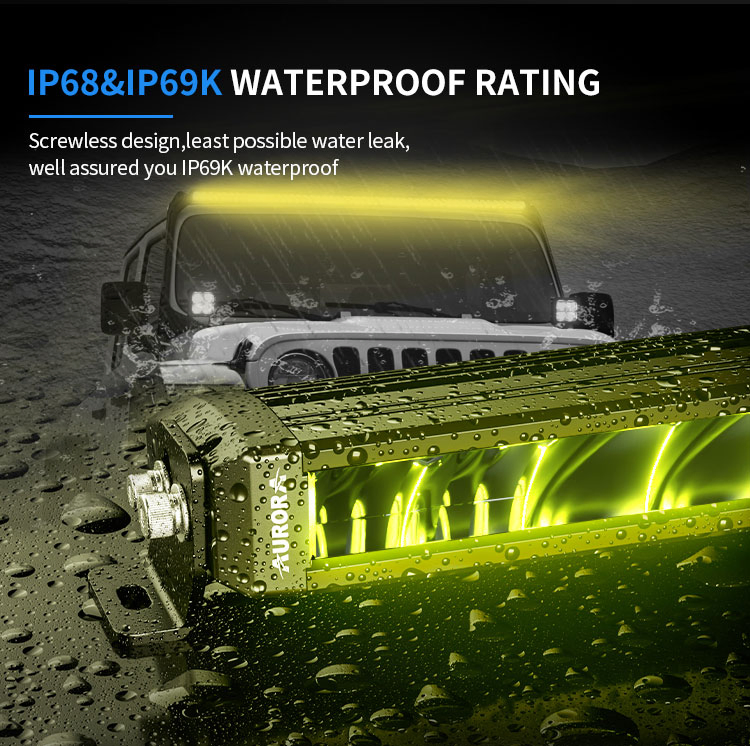 Aurora Car LED Offroad Light Bar White/Yellow Light Bar for Jeep Uvt ATV