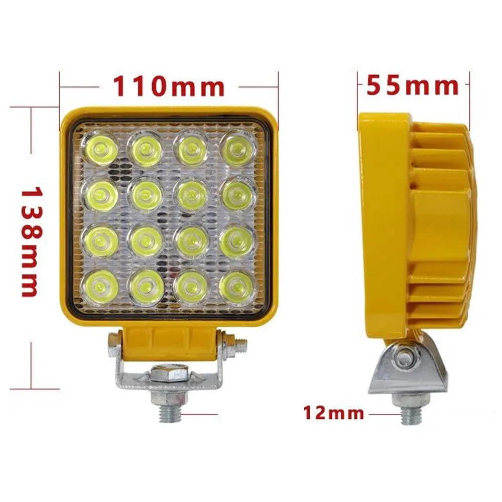 Квадратный светодиодный прожектор 4 дюйма, белый/желтый