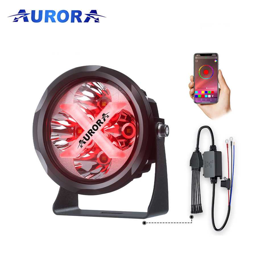 Aurora 4inch Small Round LED Driving Lights RGB Work Lights