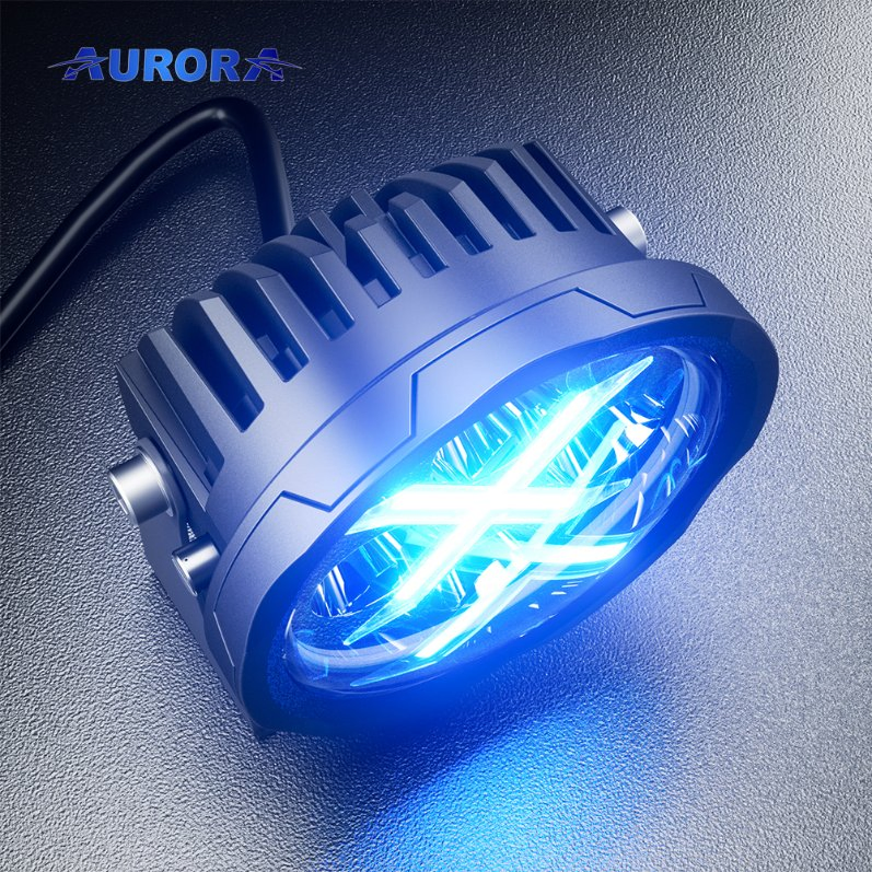 Aurora 4inch Small Round LED Driving Lights RGB Work Lights