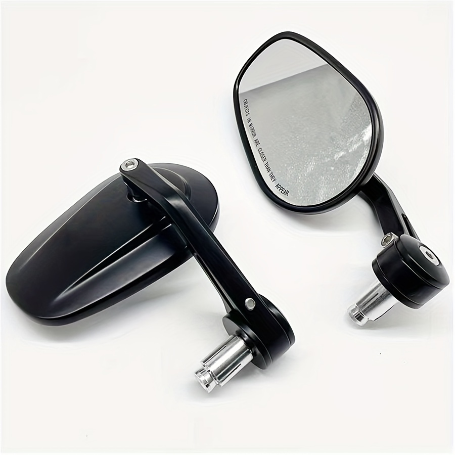 Motorcycle Rearview Mirror CNC Machined Oval Bike Mirrors - Includes Official ECE Certification Papers