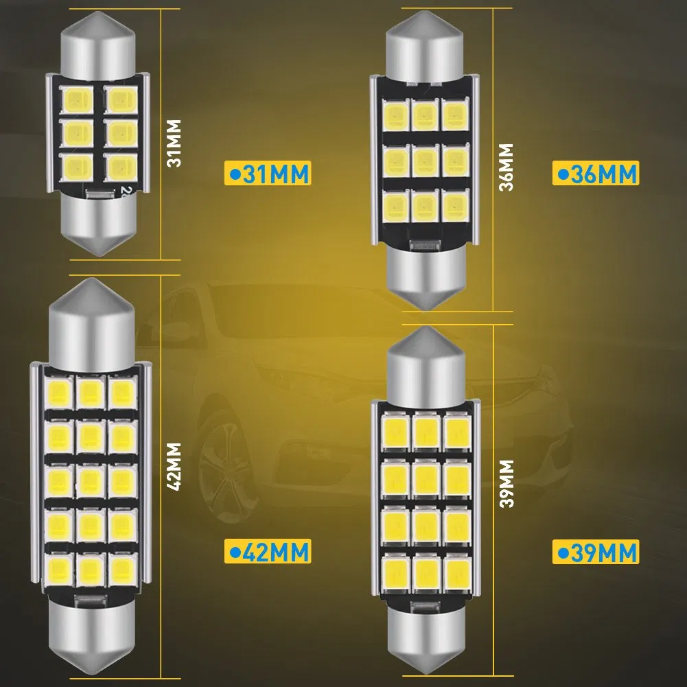 Светодиодная лампа Festoon 2835 для салона авто, 31-41мм