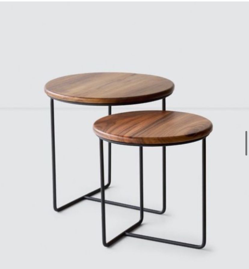 "Living Room Wooden Furniture Set with Metal Coffee and Side Tables – Various Sizes, Finishes, Designs, and Colors"