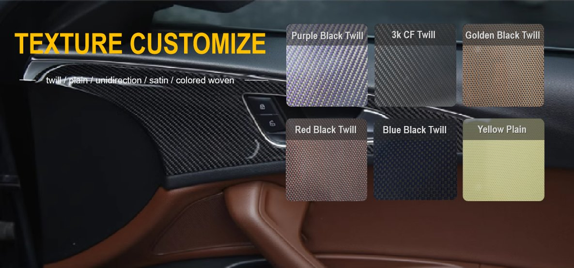 3K Carbon Fiber Car Parts Modifying with Customized Color