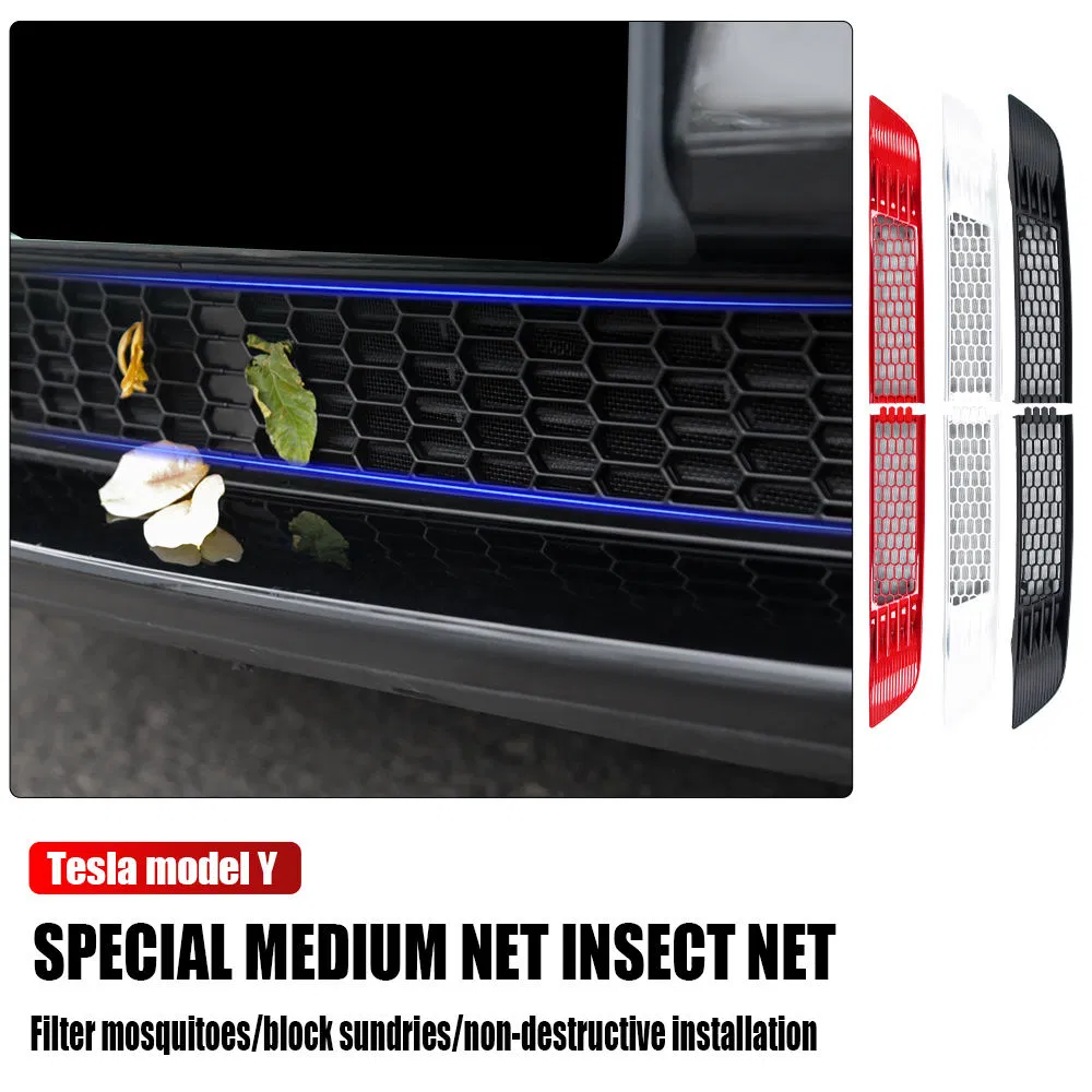 Upgraded Aluminum Insect Prevention Net of Automobile Medium Net Detachable and Washable for Tesla Front Grille Mesh Accessories