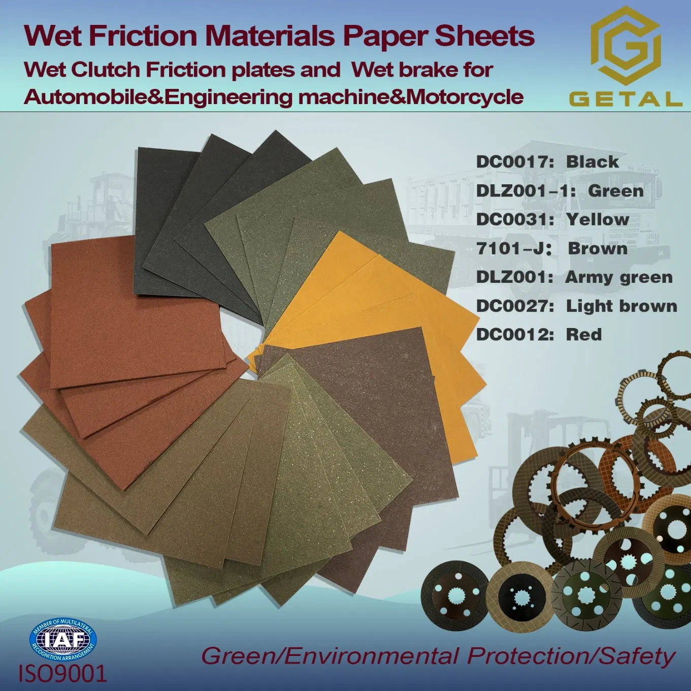 Torque Converters Clutch Plates Wet Paper Based Friction Materials Sheets