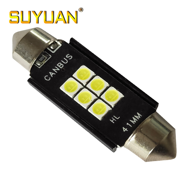 Светодиодная лампа C5W для номерного знака, 6 SMD, 380 лм