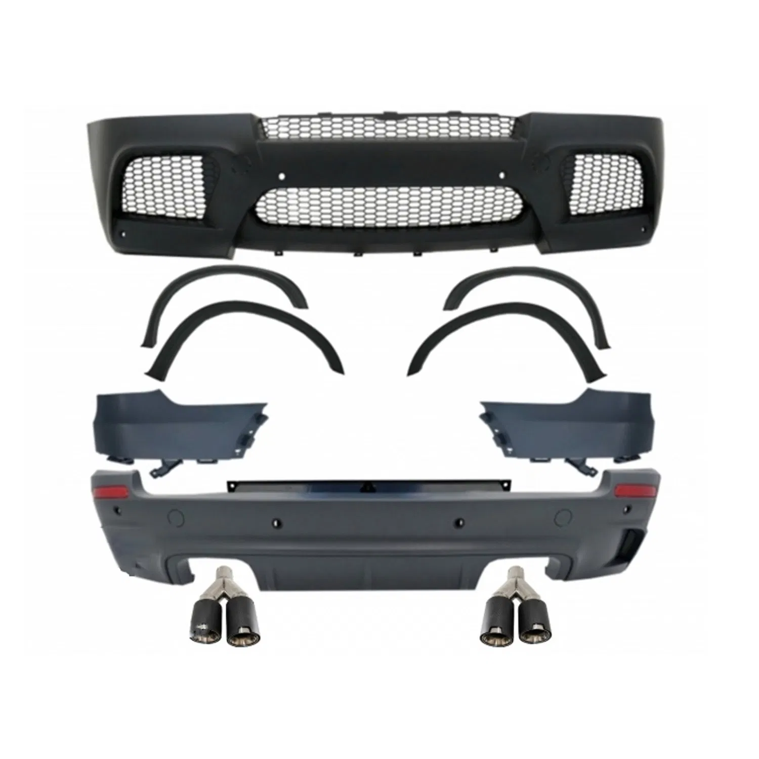 High Quality Fit for 2008-2013 BMW E70 X5 Upgrade to X5m Style Bodykit Include Front Rear Bumper Side Skirt Wheel Brow Fender
