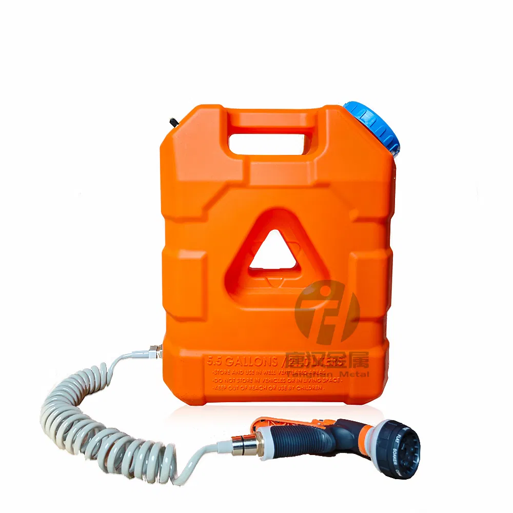 Orange/Black 5.5gal/21 Liters 4WD Car Roof off-Road Camping Shower Water Tank