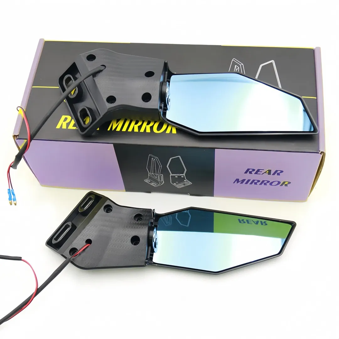 Fixed Wing Rear View Mirror with Light for Pocket Motorbike