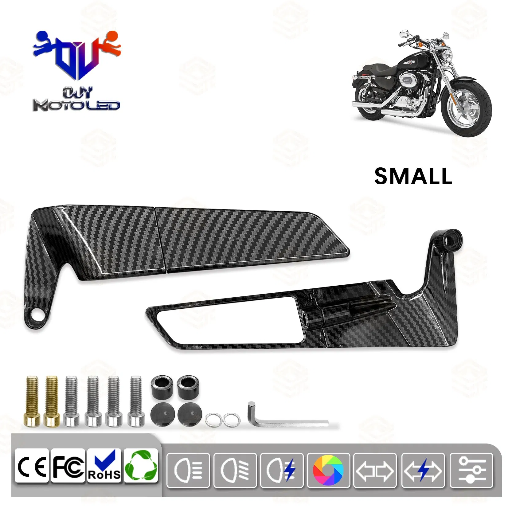 Versatile Decorative Mirrors for All Motorcycle off-Road Models