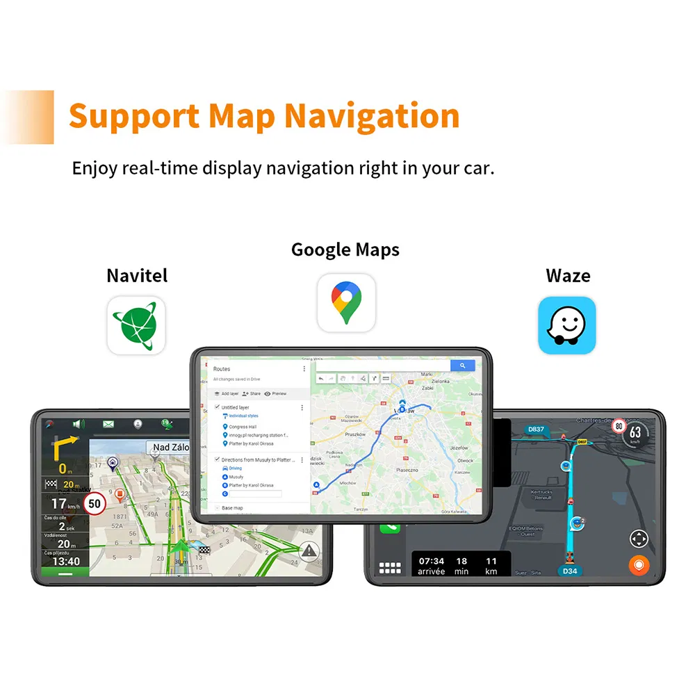 Car Accessory A1 Carplay Android Auto 2 in 1 Wireless Adapter USB-a + Type-C Wired to Wireless Dongle for iPhone / Android