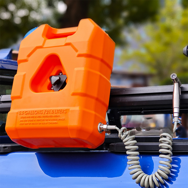 Orange/Black 5.5gal/21 Liters 4WD Car Roof off-Road Camping Shower Water Tank