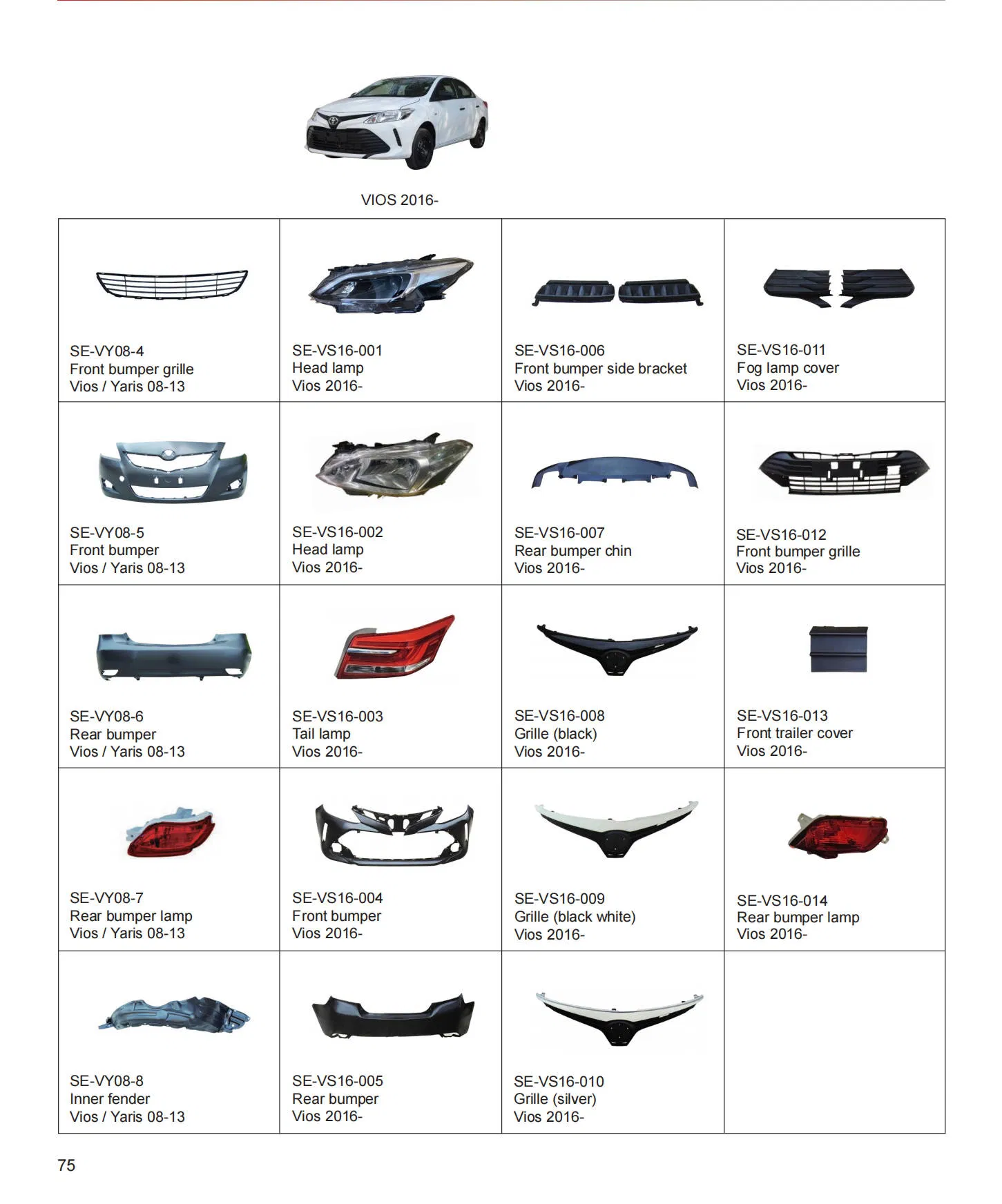 Wholesale Car Spare Parts Auto Parts Car Front Rear Bumper for 2008 2009 2010 2011 2012 2013 Toyota Vios Yaris Front Bumper