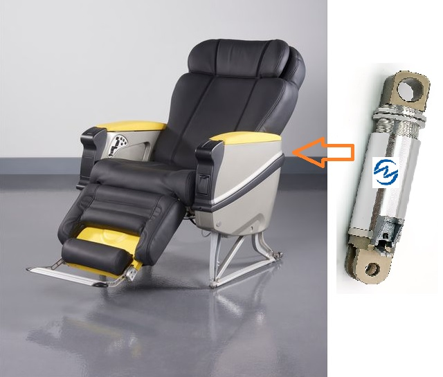 Compact Gas Shock for Aircraft Seat Back Recliner, Seat Back Adjustment