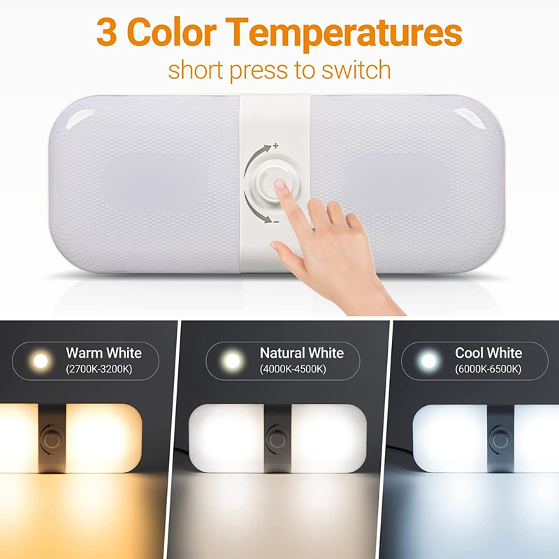 Светодиодные потолочные лампы для кемпера 3 цвета 12В/24В