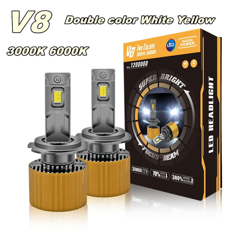 Светодиодные фары V8 110W 24V Dual Color для авто