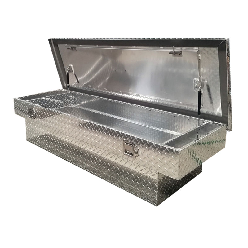 Aluminum Flat Alloy Plate Truck Bed Tool Storage Box with 2 Drawer