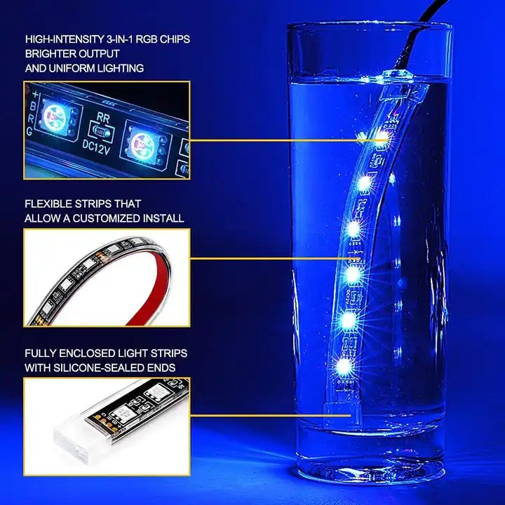 Неоновая подсветка днища автомобиля APP управление