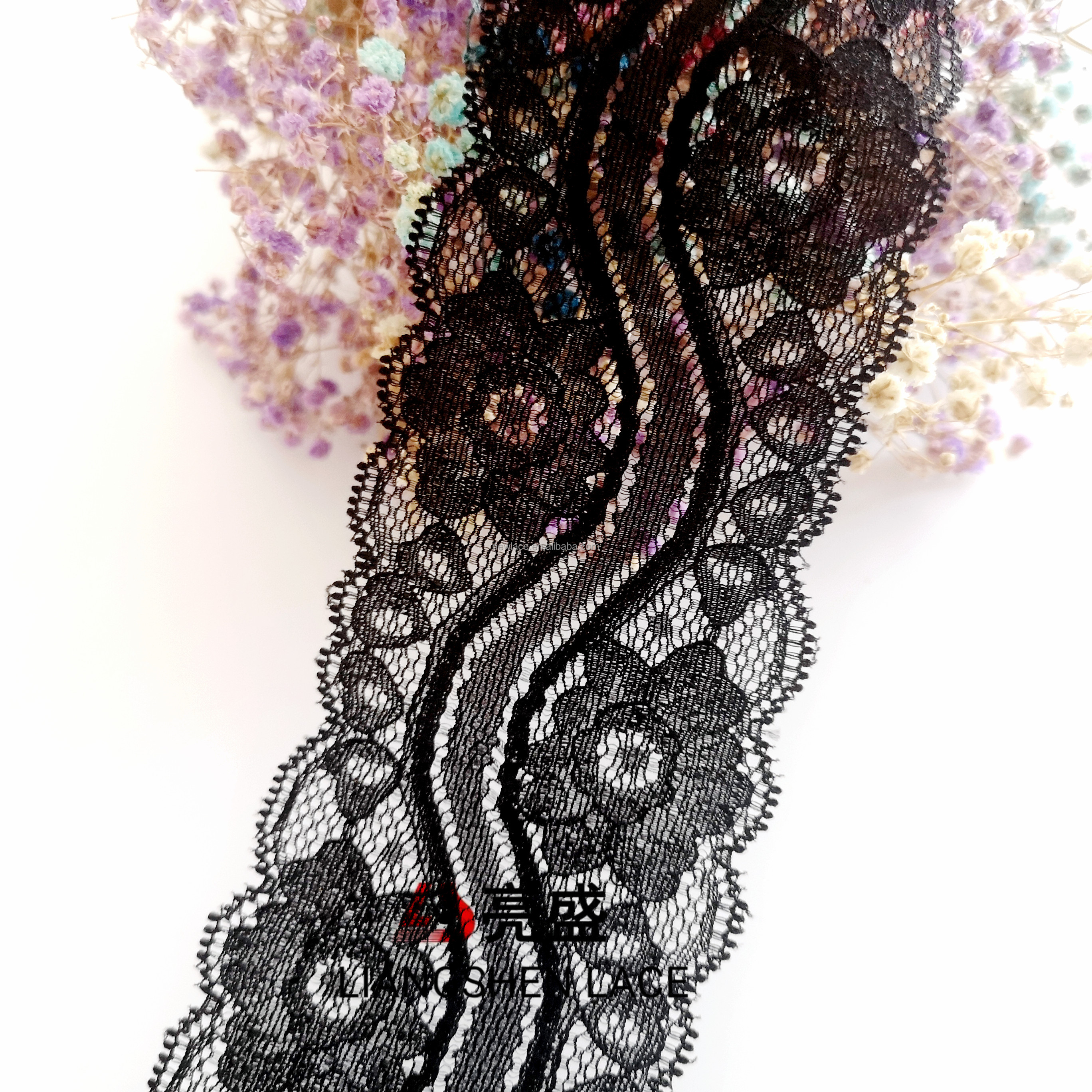 6.8 cm Elastic Stretch Flower Narrow Lace Trim