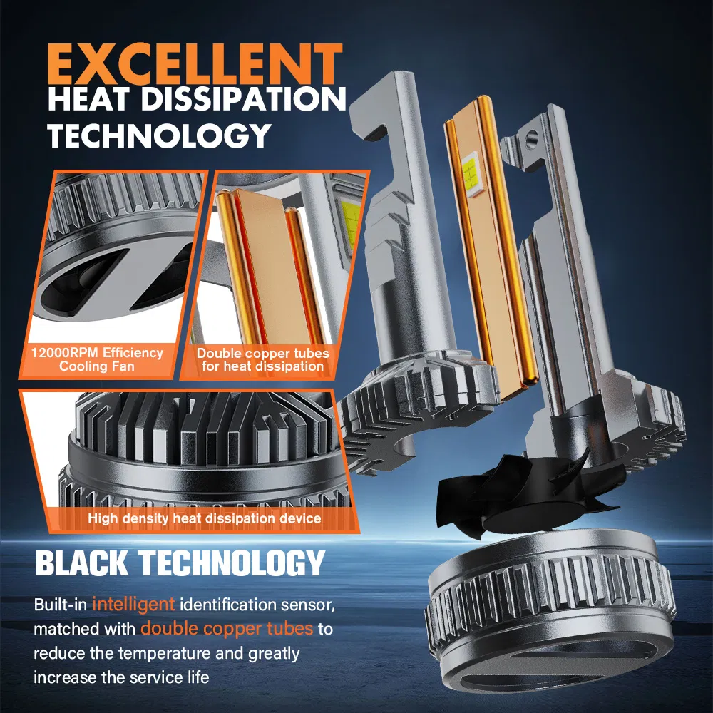 Bkr Gt-80 High Power OEM 160W 13600lm H3 H4 H11 9005 9006 6500K Super Bright LED Canbus Free Car Headlight Car LED Headlight Bulb