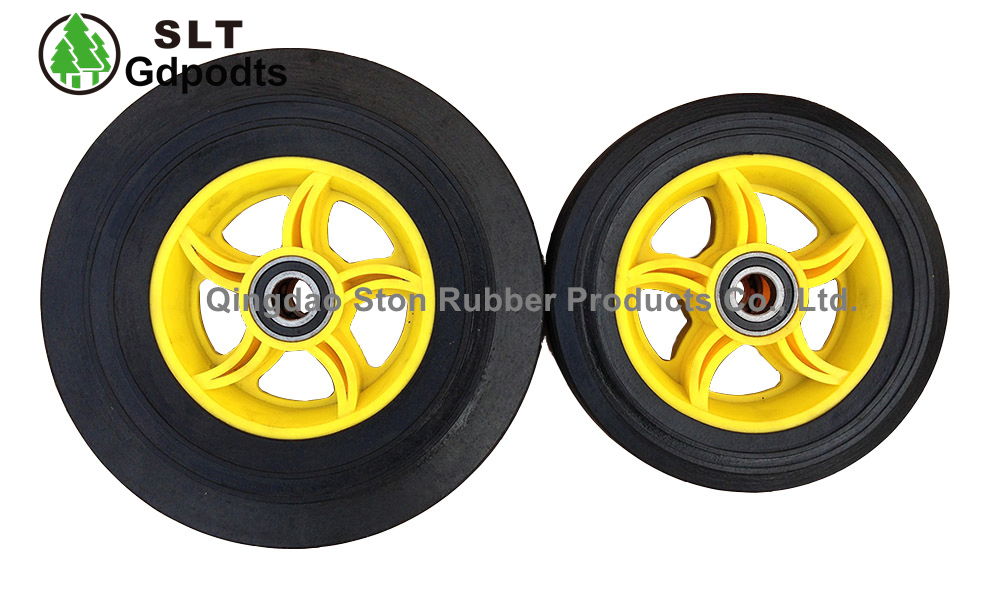 10" Rubber Trolley Flat Free Heavy Duty Wheel