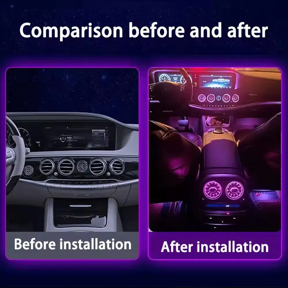 Car Ambient Light for Mercedes Benz Gle/GLS W167 LED Strip Light RGB Turbine Air Outlet Light 64 Colors Door Speaker