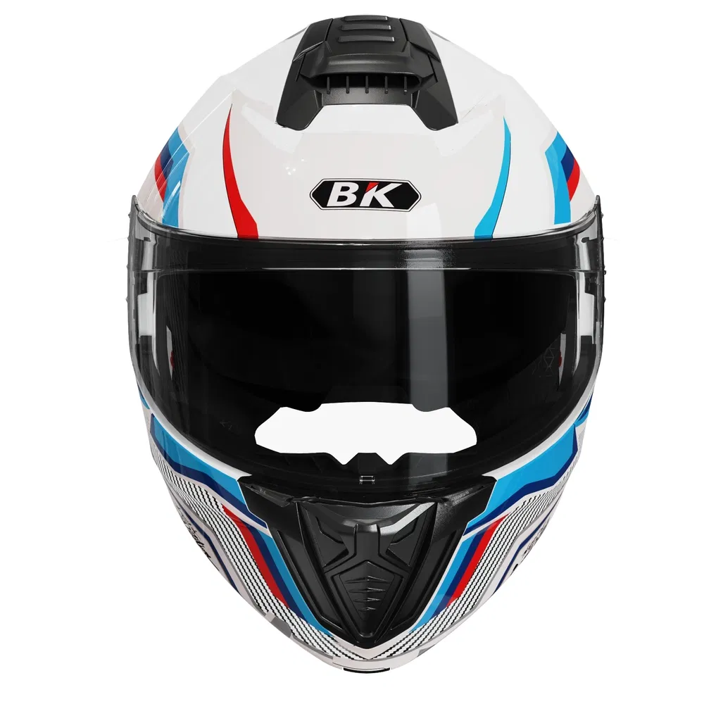 Модульный мотошлем белый с поднимающейся маской и антизапотевающим щитком