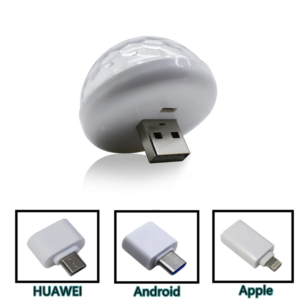 USB светодиодная диско-шар лампа для авто и дома