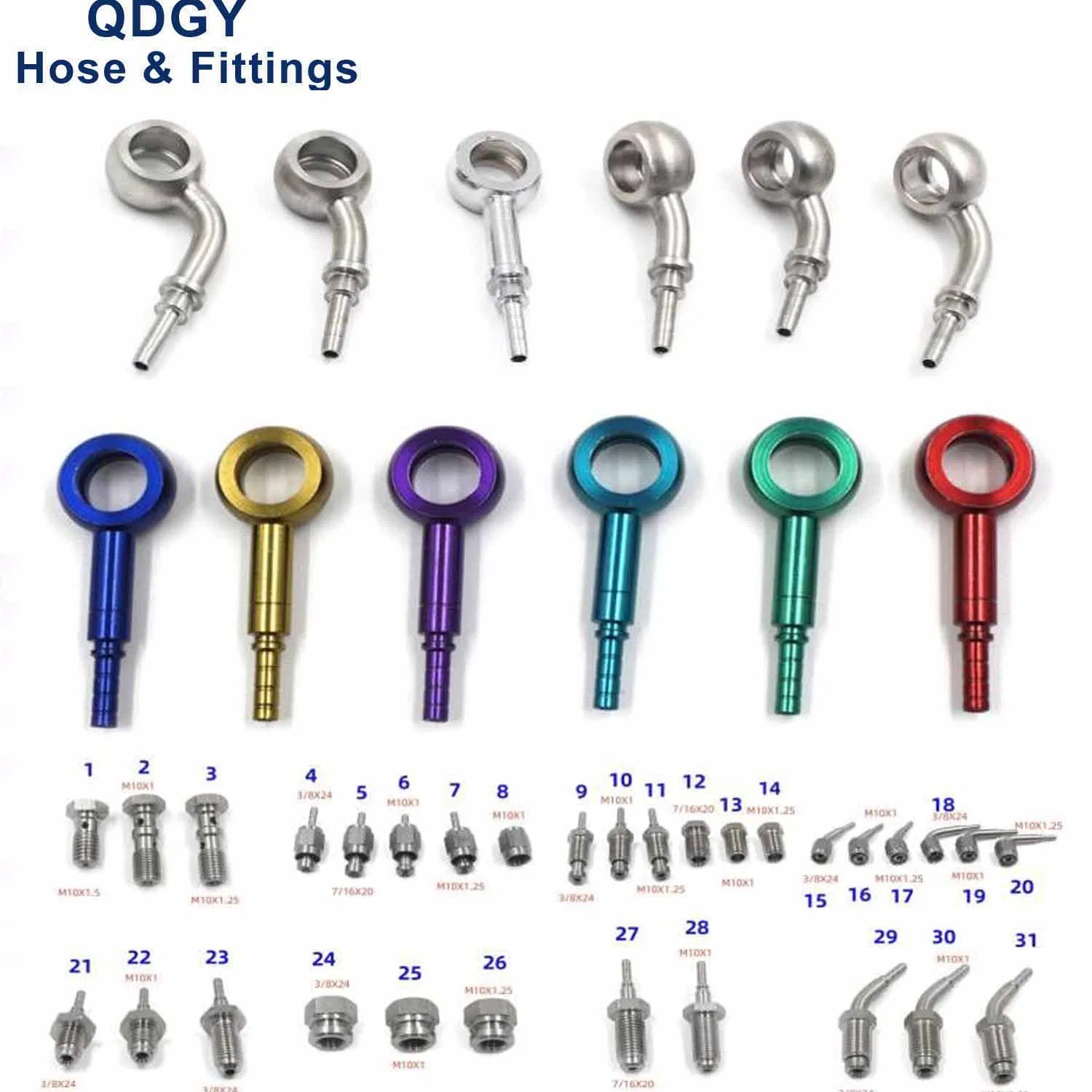 Тормозной шланг PTFE с оплеткой, фитинги для мотоцикла