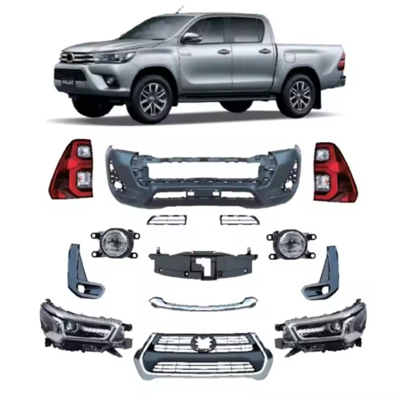 Front Bumper Grille Upgrade Body Kit for 16-20 Hilux Upgrade 2021 Hilux