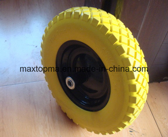 Колесо 4.00-8 с цельной ПУ-пеной и квадратным протектором