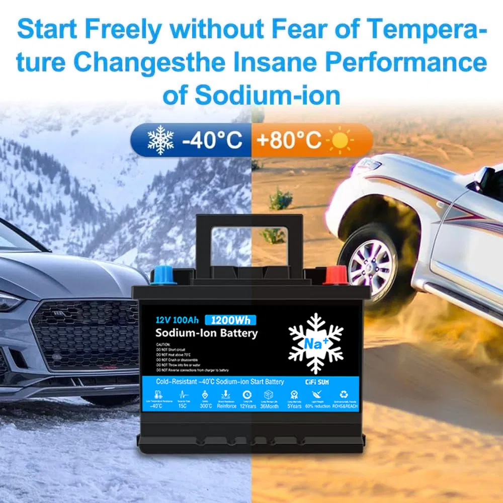 Натрий-ионный аккумулятор 12V/24V 60-100Ah для авто и техники