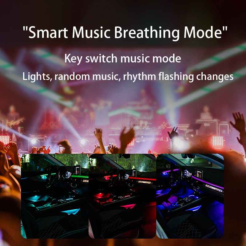 Универсальная светодиодная подсветка салона автомобиля, 64 цвета