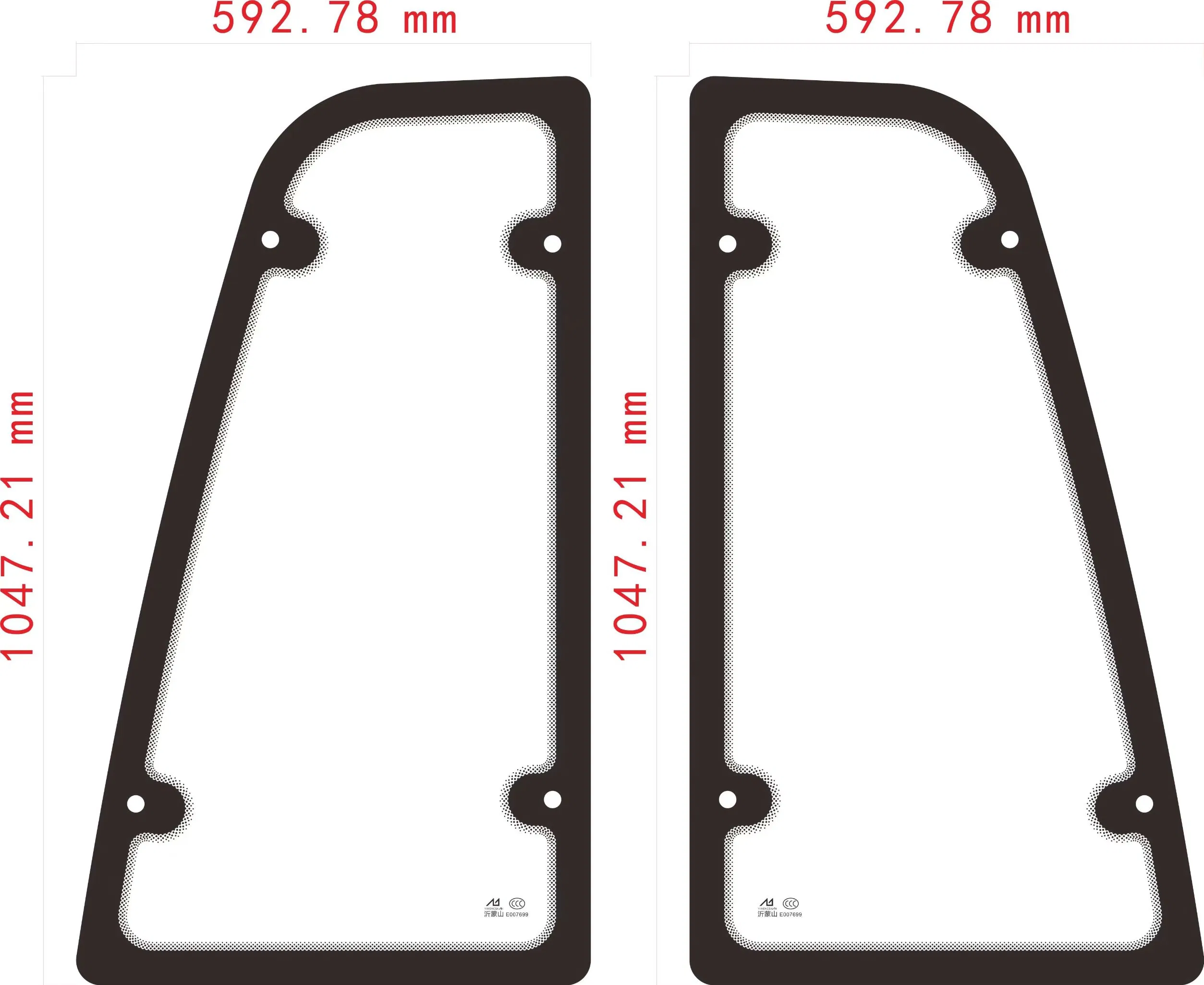 Clear High Density Side Door Tempered Glass for Engineering Vehicle/Tractor