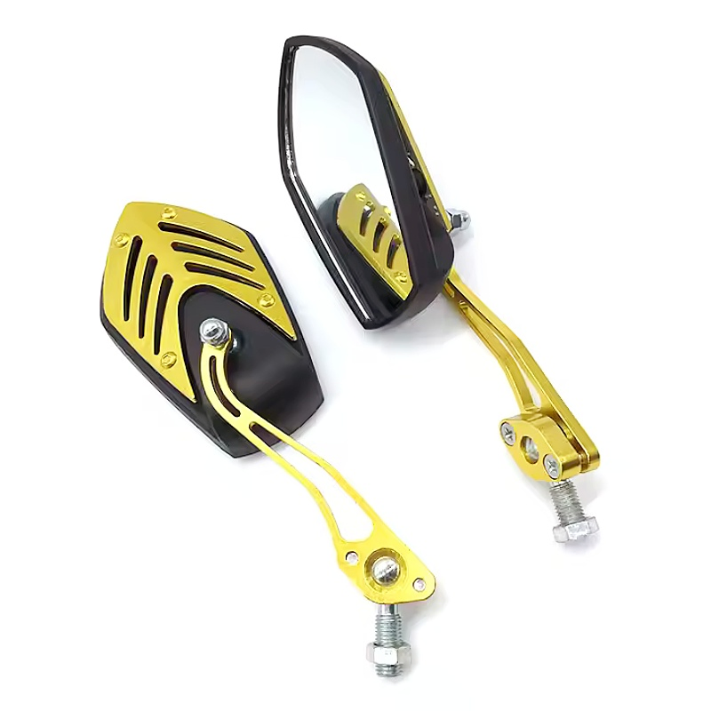 Motorcycle Rearview Mirror, Refit Aluminum Alloy Pole Motorcycle Rear Mirror, Side View