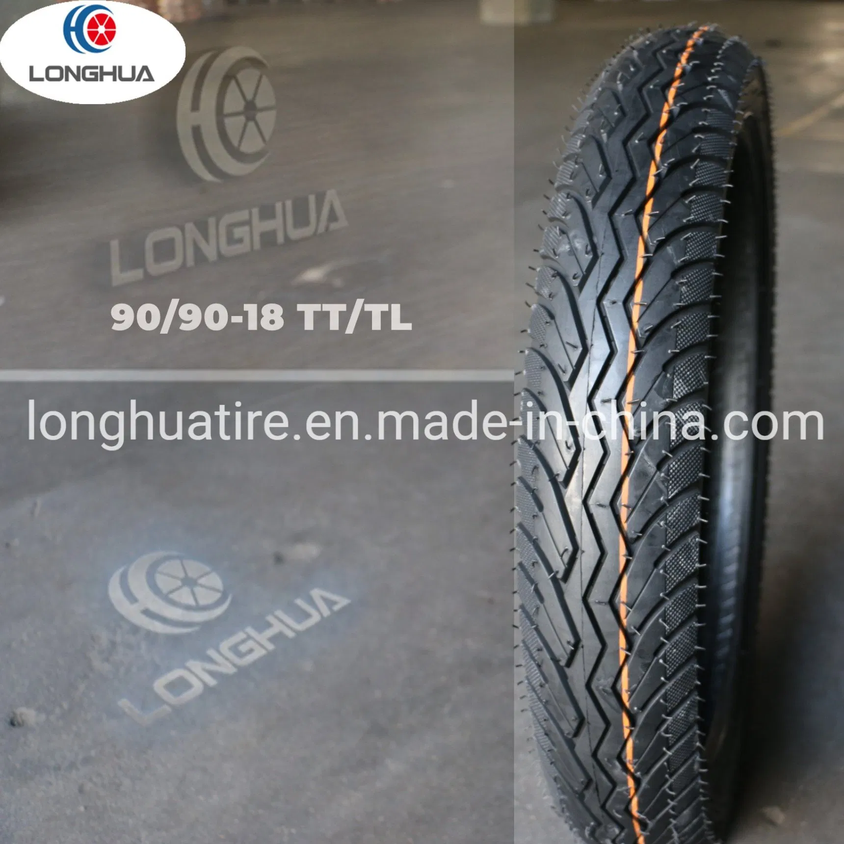 Шина мотоциклетная бескамерная 90/90-18, нейлоновый корд